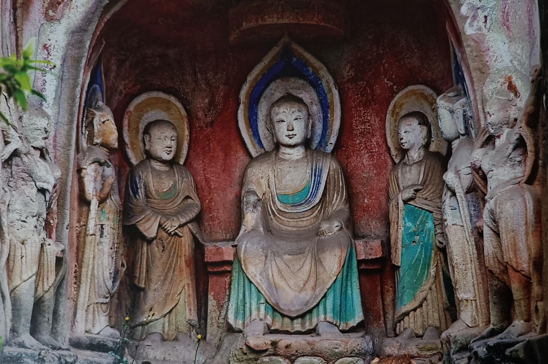 Maitreya sermon composition and painted canopy at Nankan