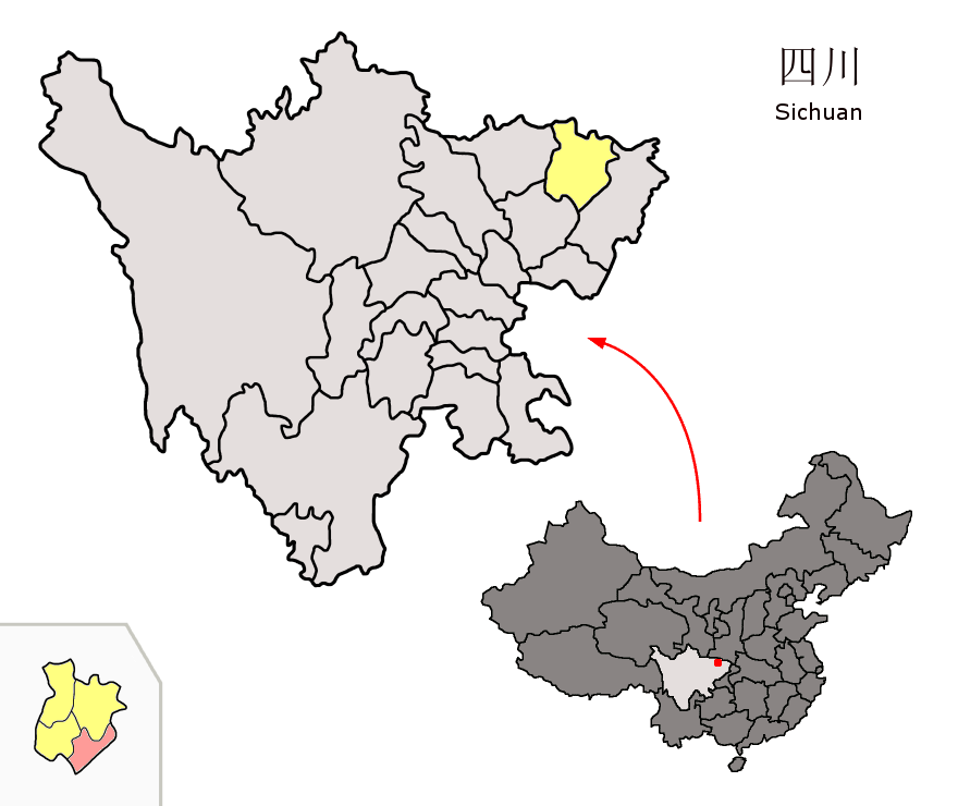 Locator map for Pingchang County