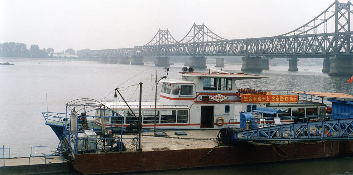Verified documentary photograph of a landmark in Dandong