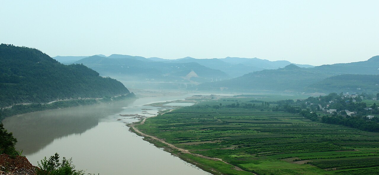 Jialing River landscape in Cangxi County