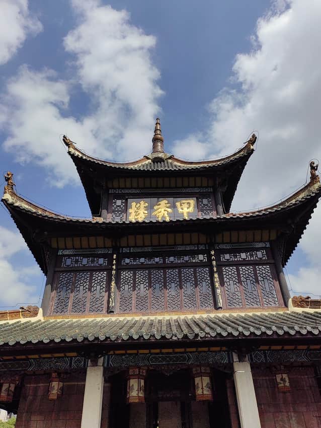 Close architectural view of Jiaxiu Pavilion