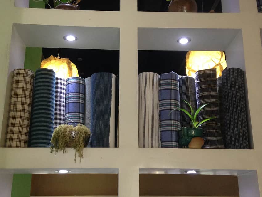Weaving display photographed in Guiyang