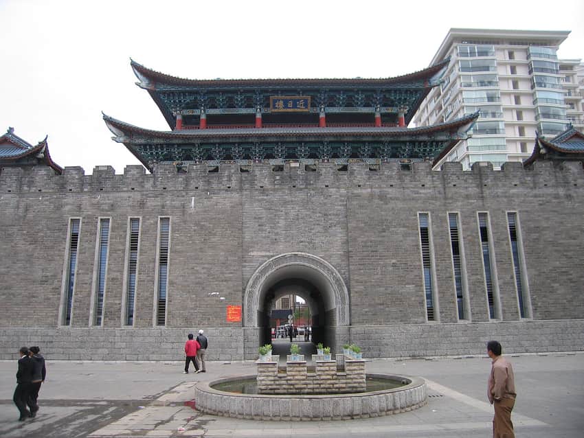 East and West Pagodas in the Kunming city profile
