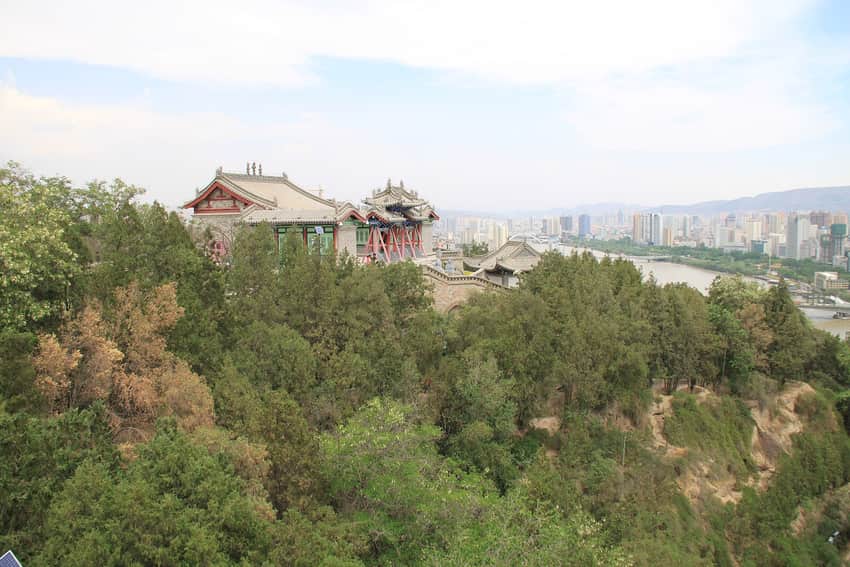 Yellow River overlook in the Lanzhou city profile