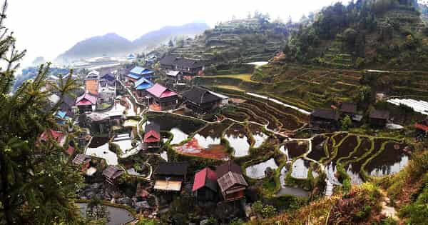 Rongshui terraced mountain village in Liuzhou
