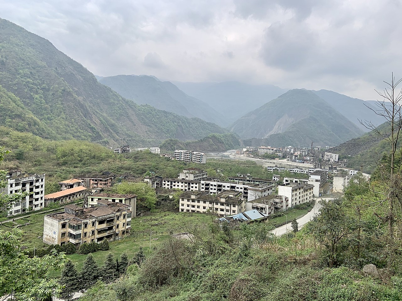 Preserved earthquake ruins at old Beichuan county town