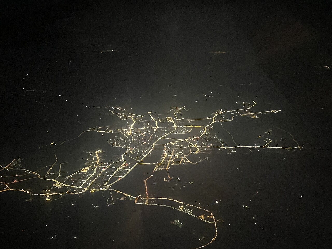 Night aerial overview of Nanchong
