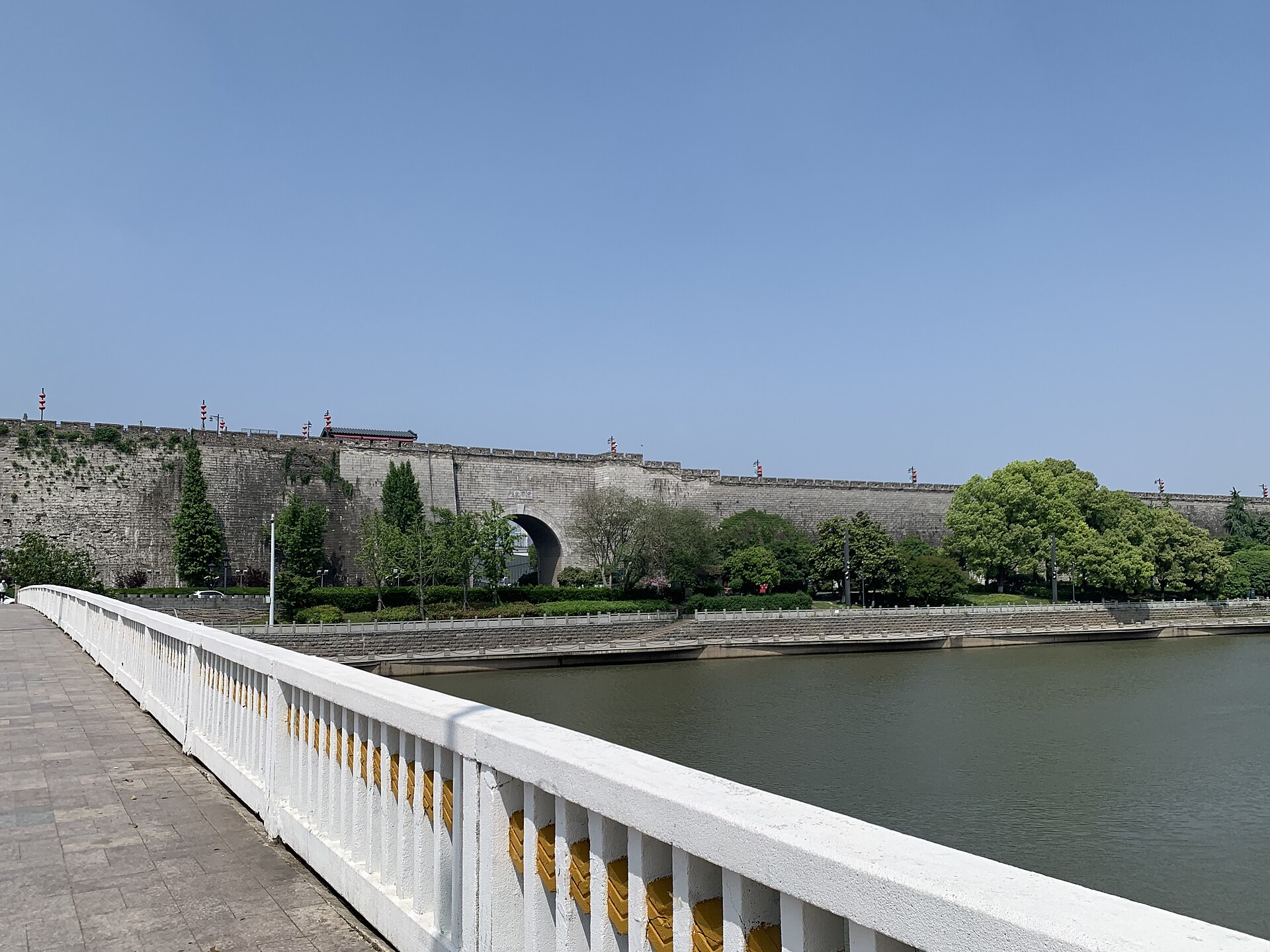 2024 view of the wall and water near East Zhonghua Gate