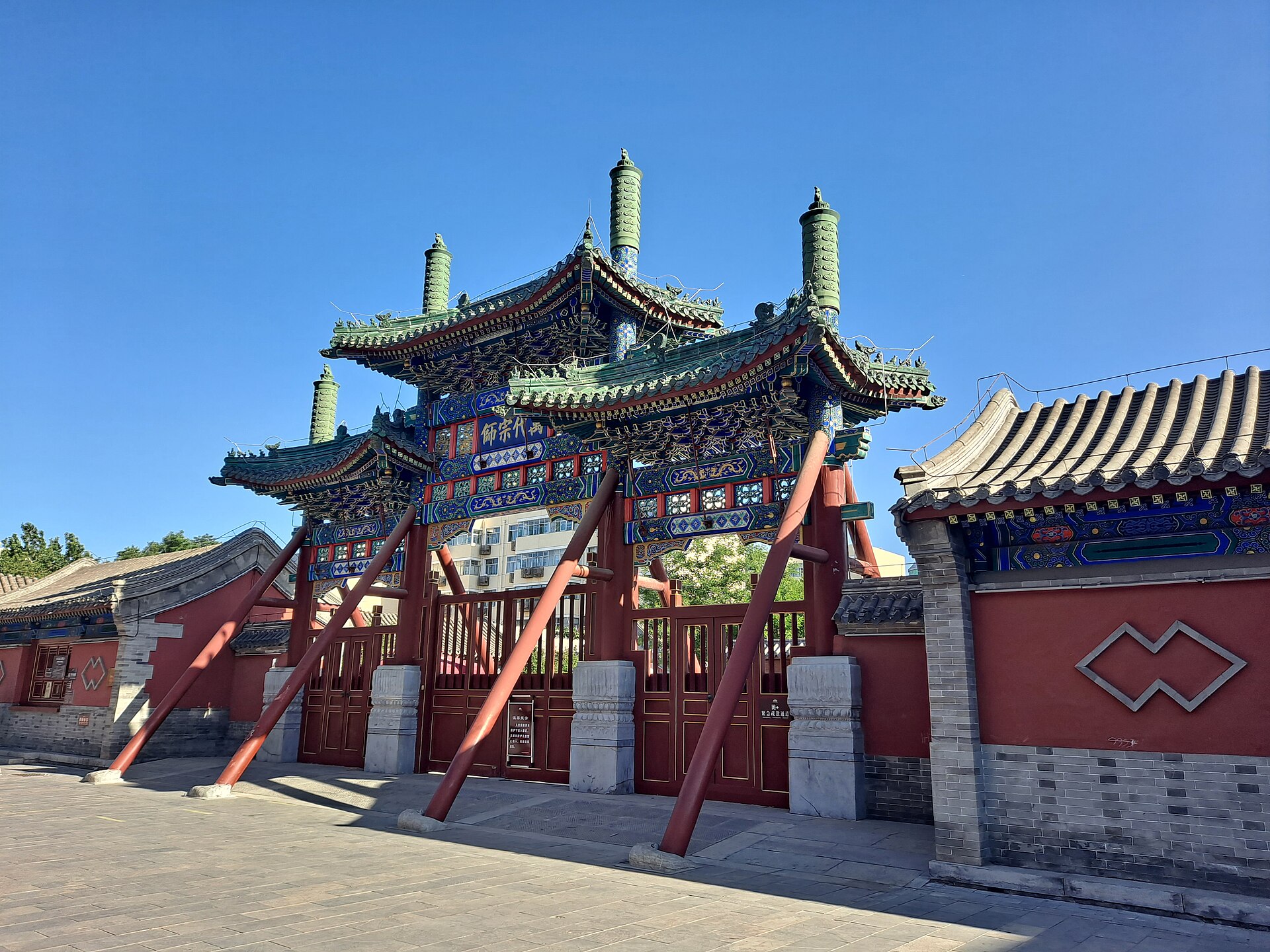 Ornate gateway and enclosure at the Confucian Temple of Zhengding County