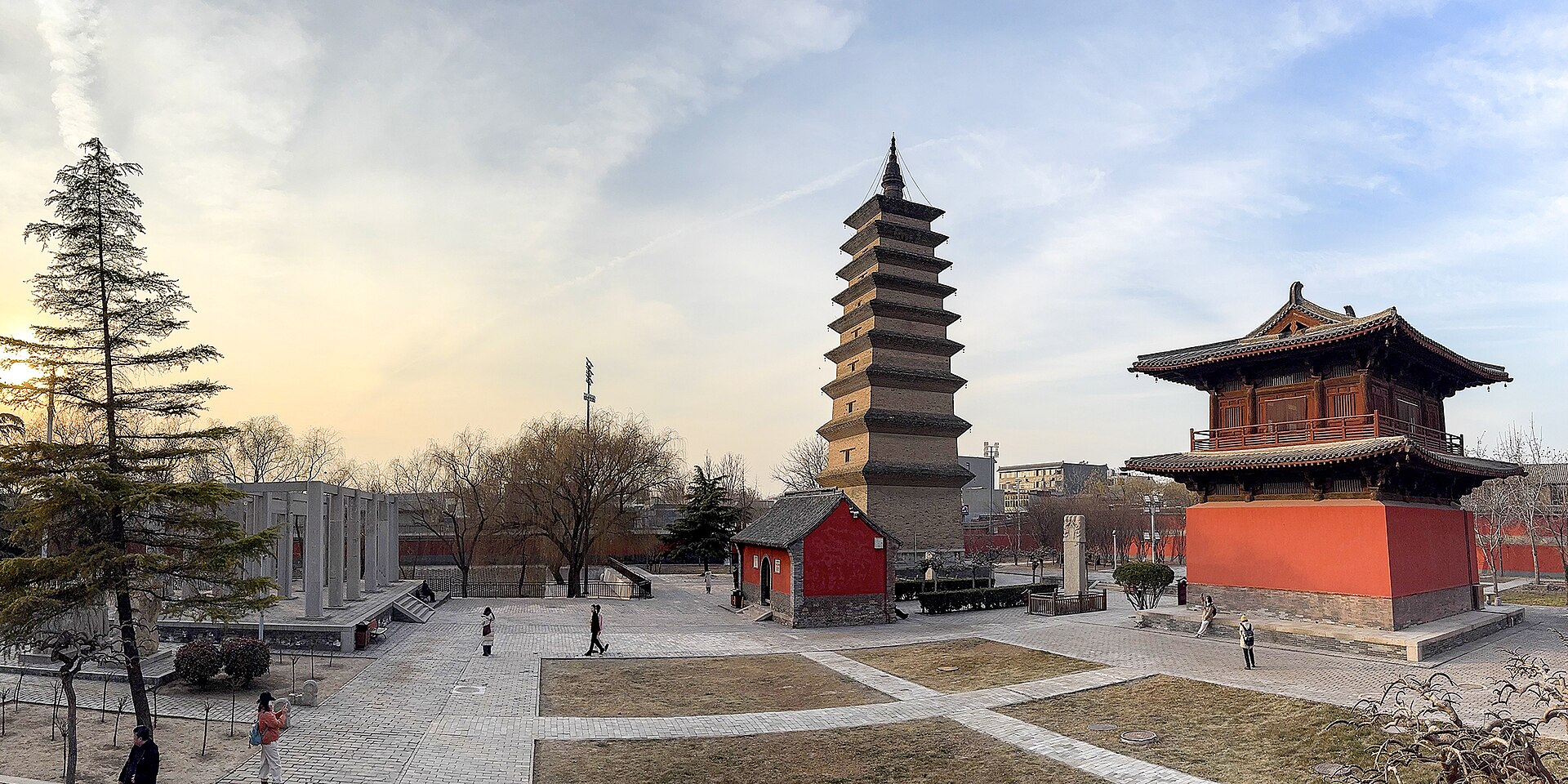 Sumeru Pagoda, bell tower and precinct at Kaiyuan Temple in Zhengding
