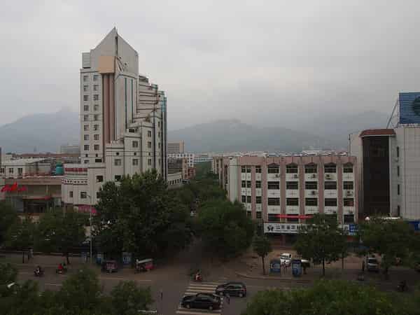 Tai'an city beneath Mount Tai in Tai'an