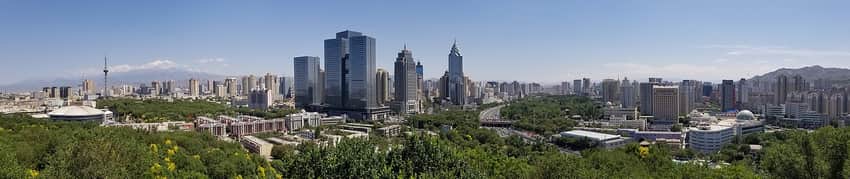 Hongshan overlook in the Urumqi city profile