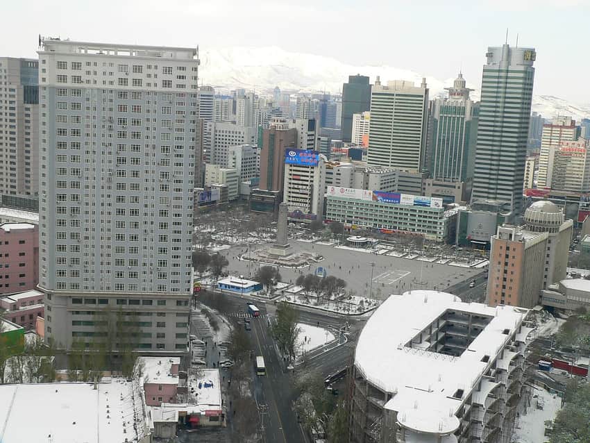People's Square in the Urumqi city profile