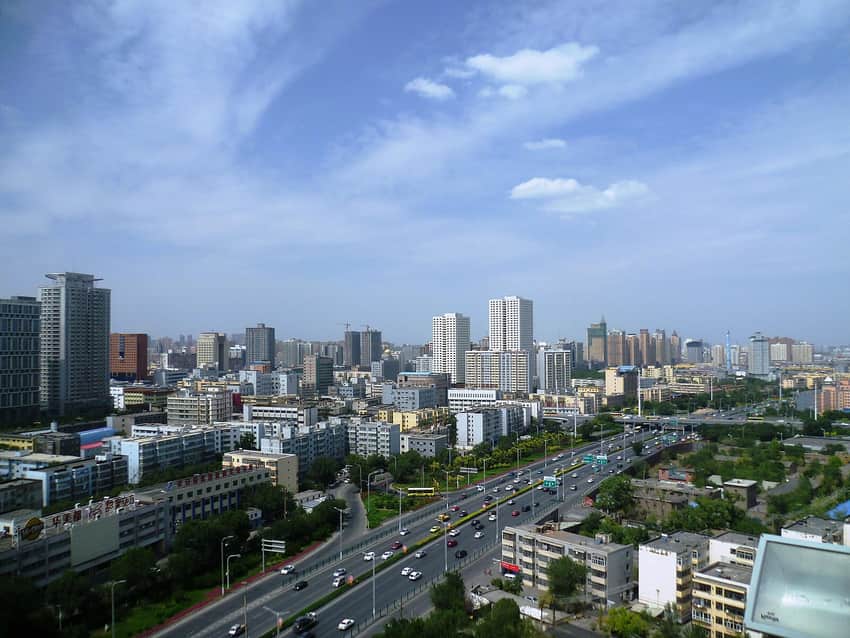 Skyline from Red Mountain in the Urumqi city profile