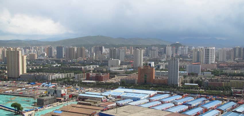 Xining skyline in the Xining city profile