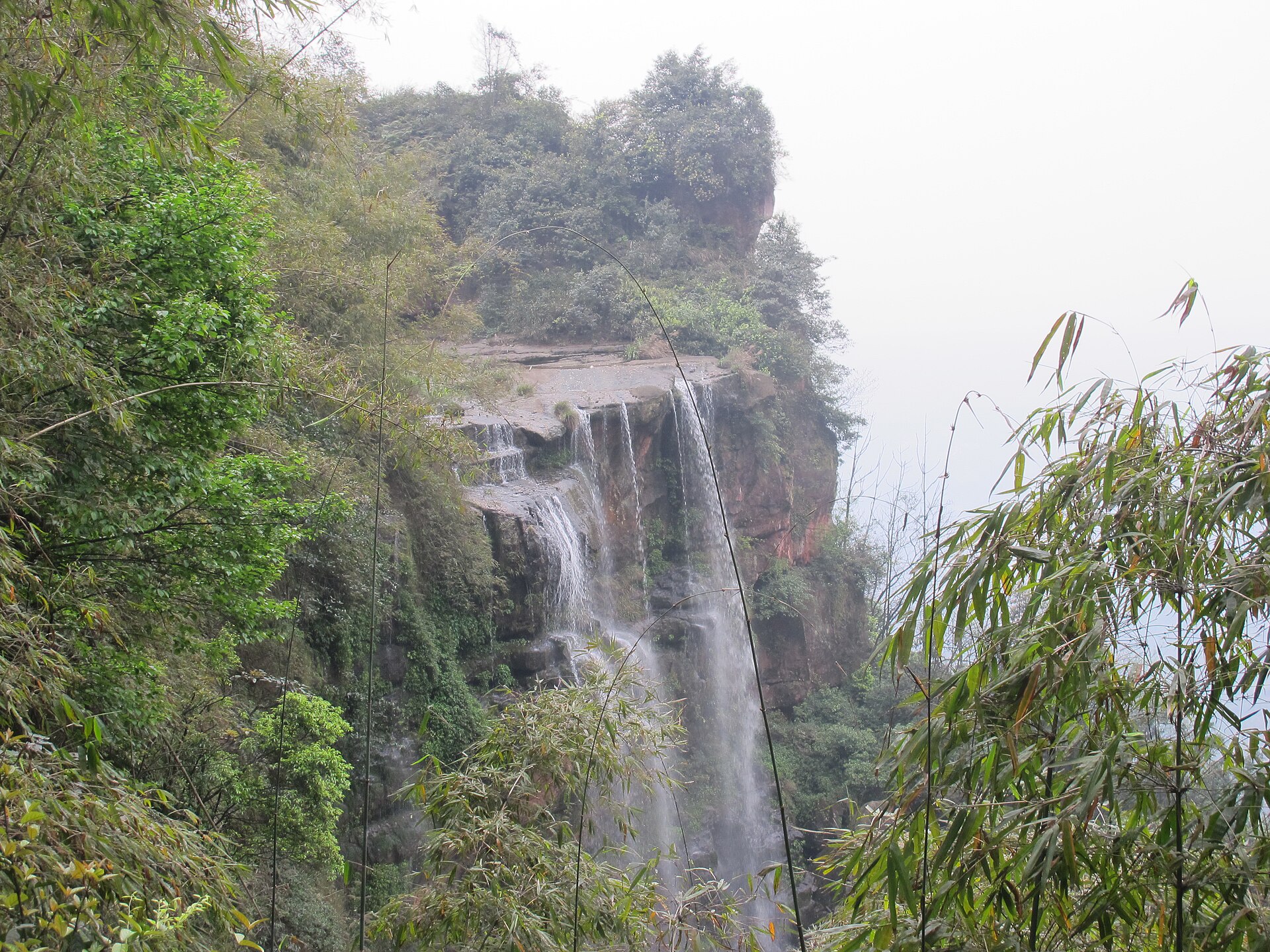 Qicai Waterfall in the Shunan Bamboo Sea landscape