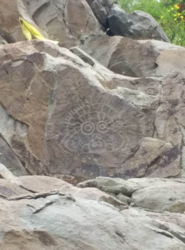 Helan Mountain petroglyph in the Yinchuan city profile