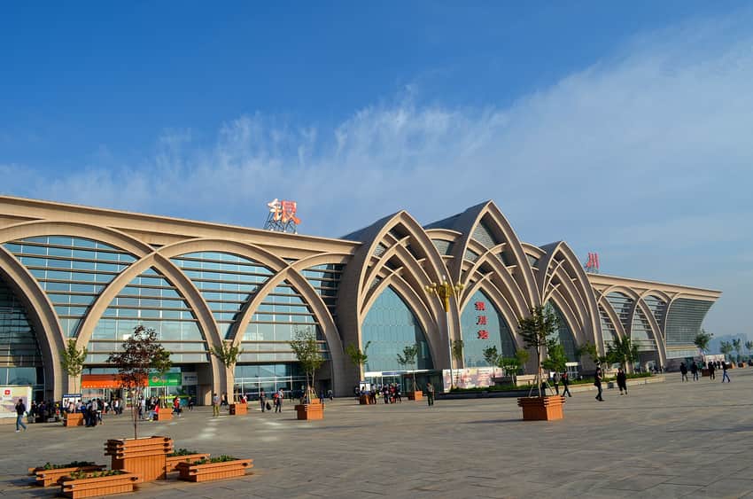 Yinchuan Railway Station in the Yinchuan city profile