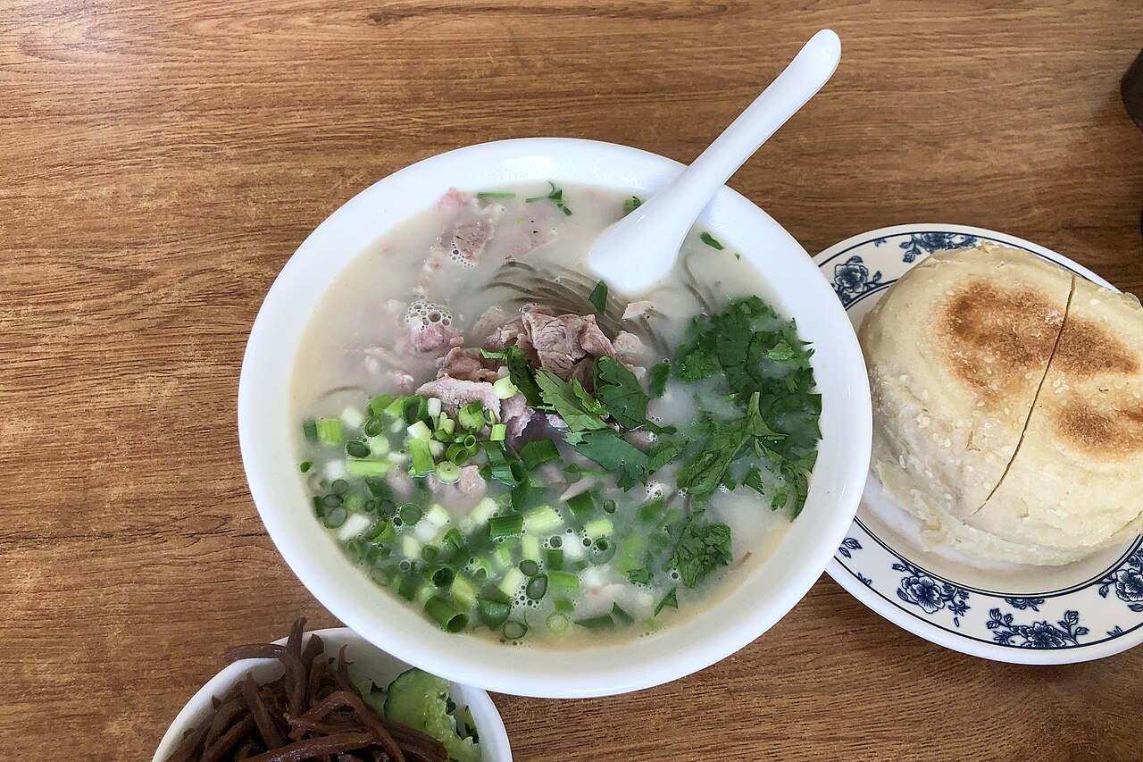 Generic Chinese mutton soup served outside Ziyang