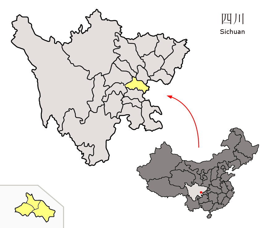 Historical locator map of Ziyang in Sichuan